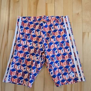 Adidas Farm Rio Hexagon Patterned Shorts in Blue and Red Size Small